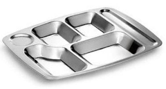 無(wú)磁快餐盤五格/六格 不銹鋼五格快餐盤 不銹鋼304六格快餐盤（QQ）